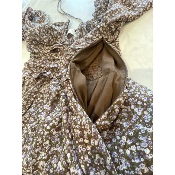 ASTR the Label Women's Boho Floral Tiered Maxi Dress Sz XS Smocking Peasant - Picture 13 of 15